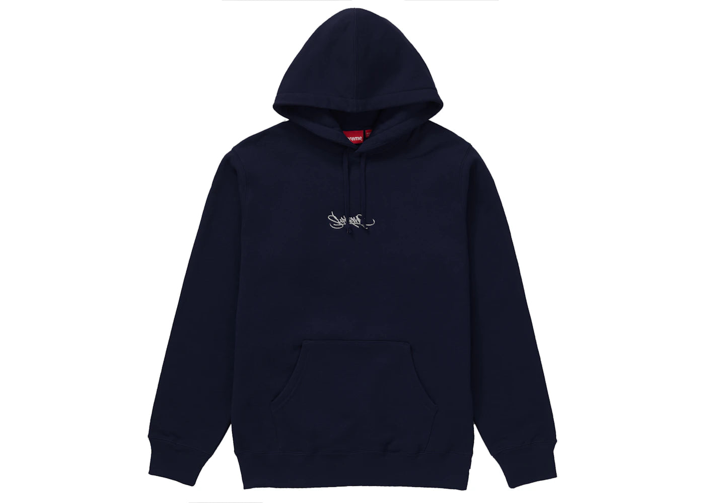 Supreme Tag Logo Hooded Sweatshirt Navy