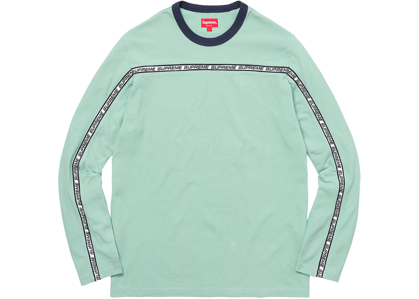 Supreme Tape Stripe L/S Pique Top Mint