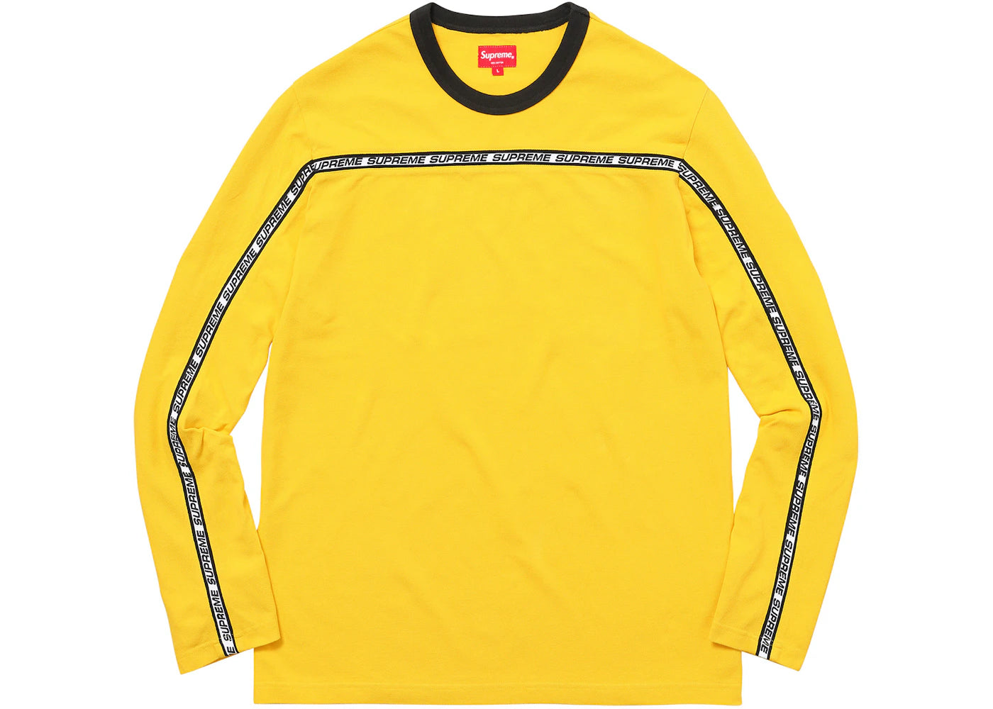 Supreme Tape Stripe L/S Pique Top Yellow