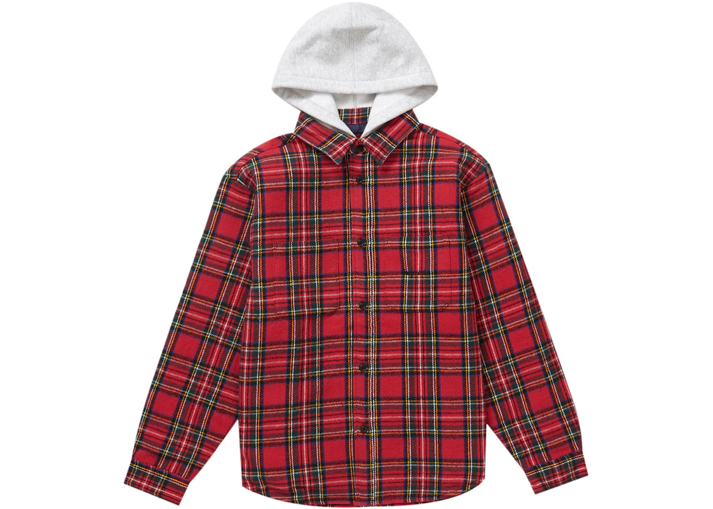 Supreme Tartan Flannel Hooded Shirt Red