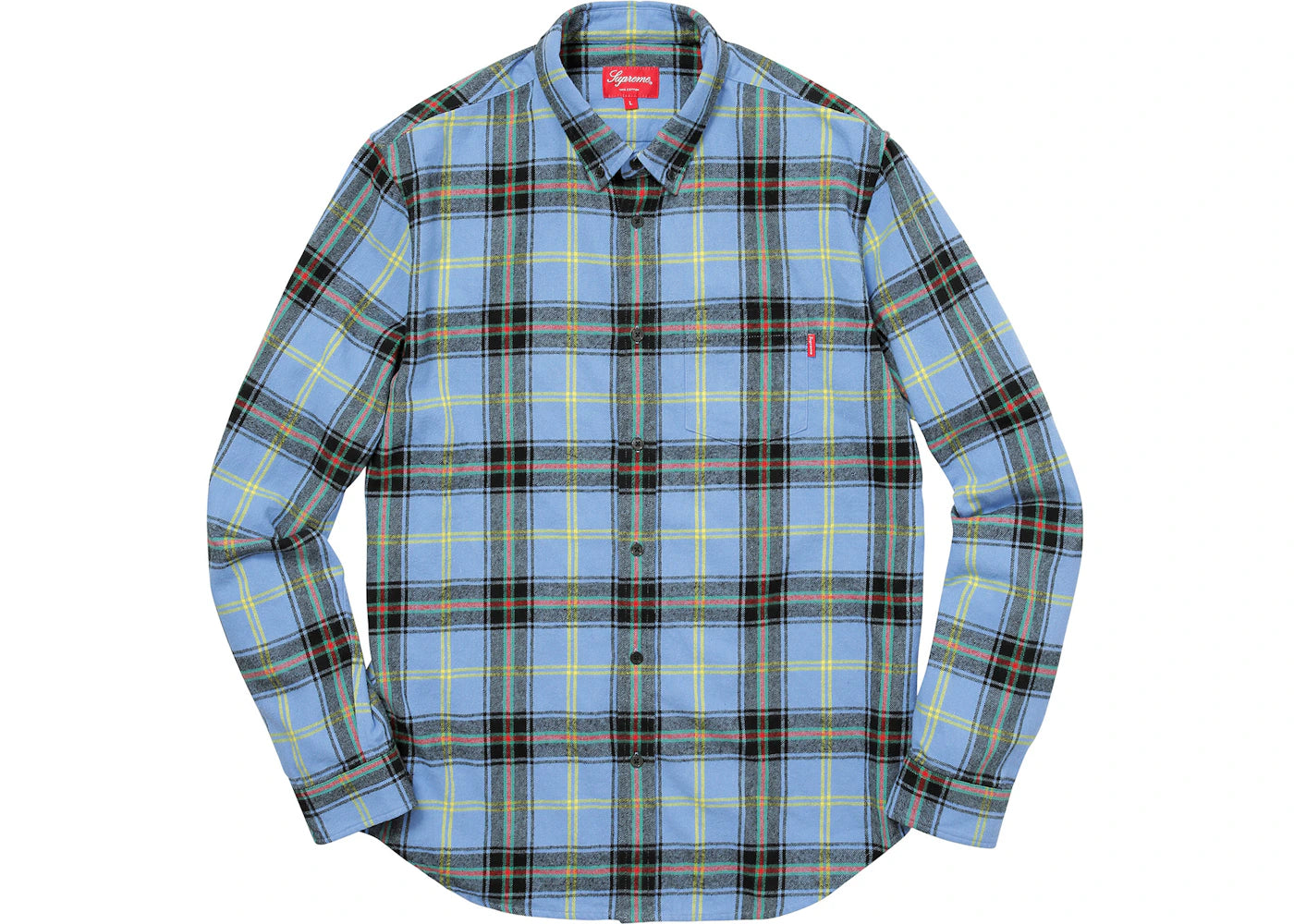 Supreme Tartan Flannel Shirt Light Blue