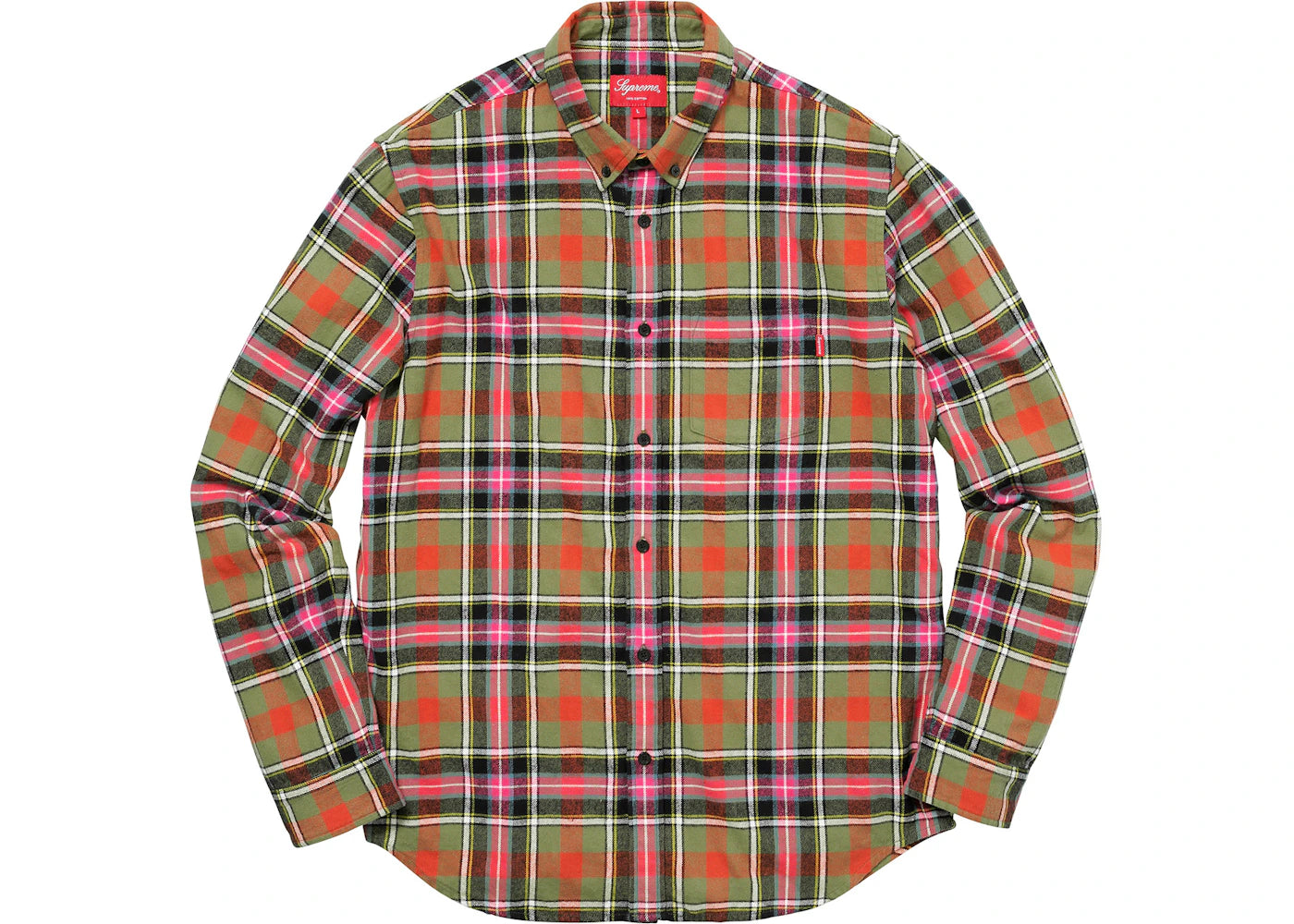Supreme Tartan Flannel Shirt Olive