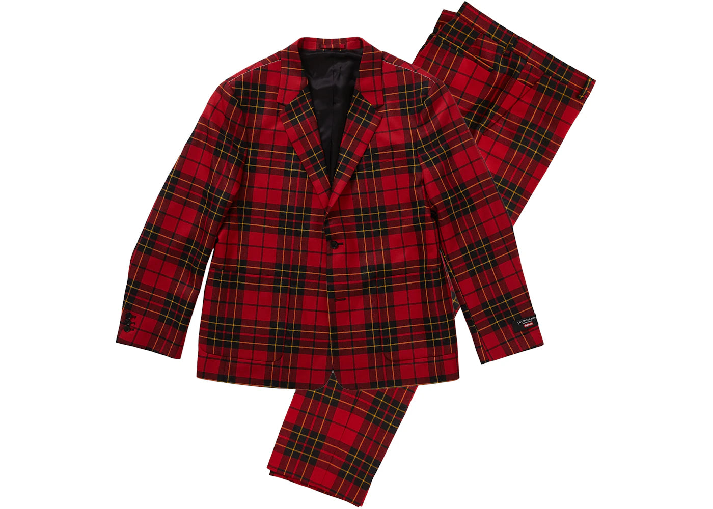 Supreme Tartan Wool Suit Red