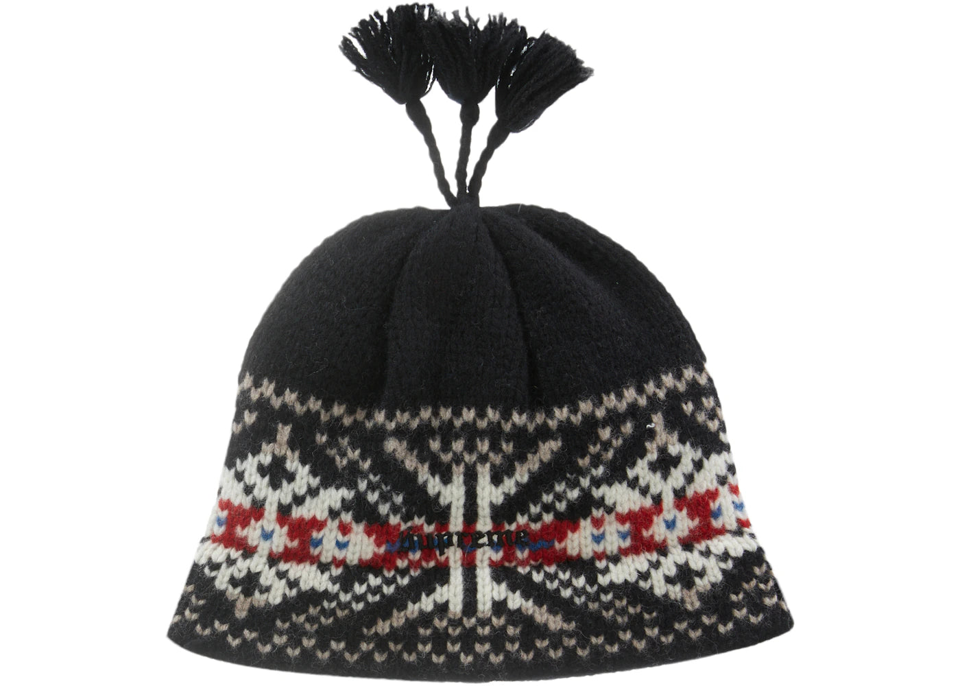 Supreme Tassel Beanie Black