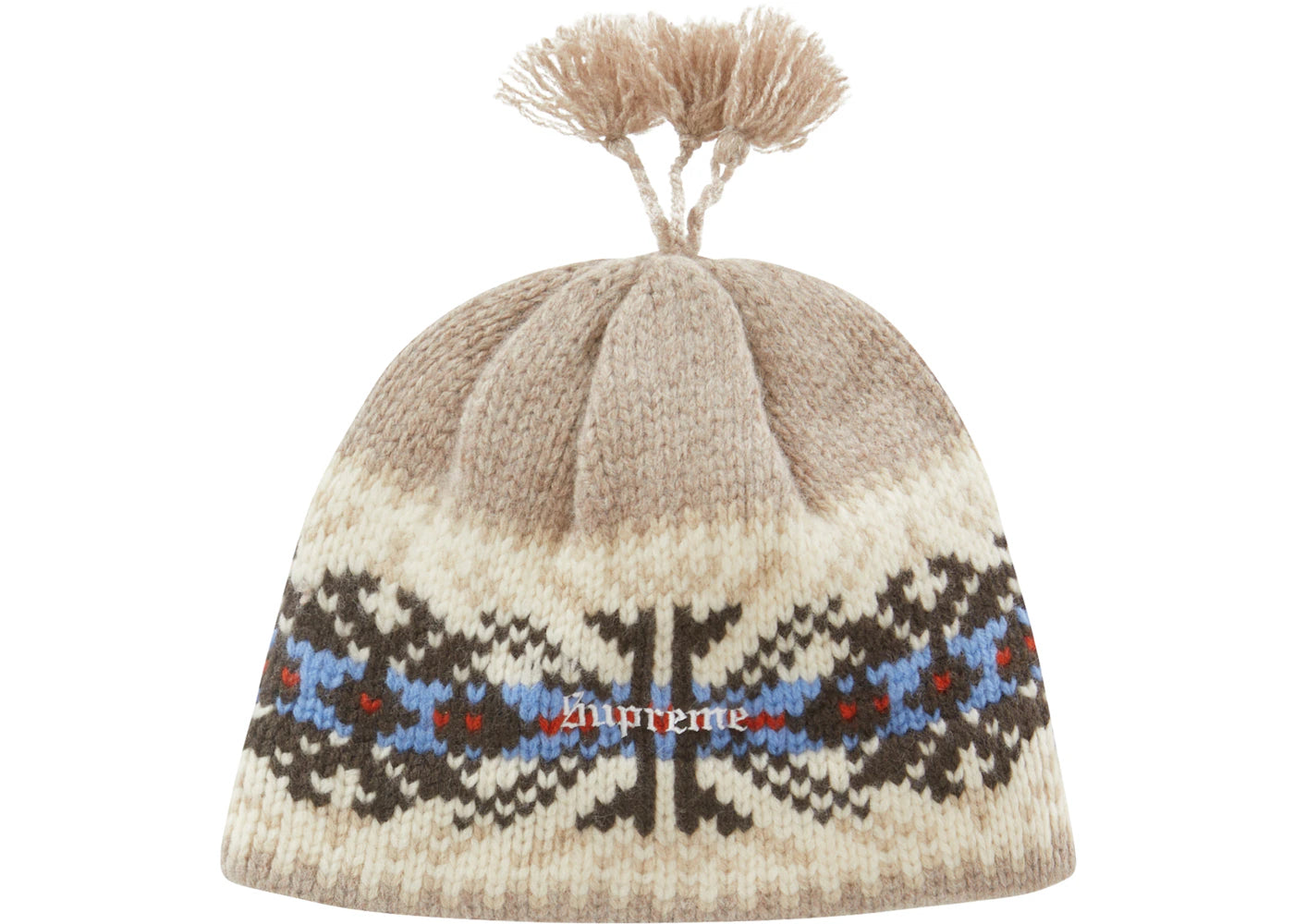 Supreme Tassel Beanie Tan