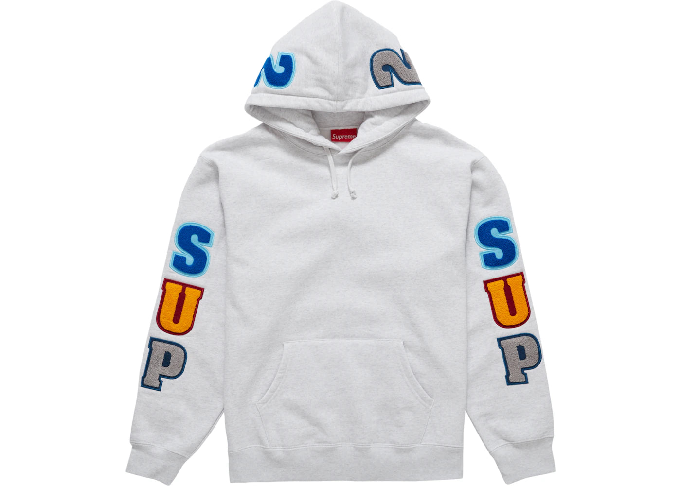 Supreme Team Chenille Hooded Sweatshirt Ash Grey