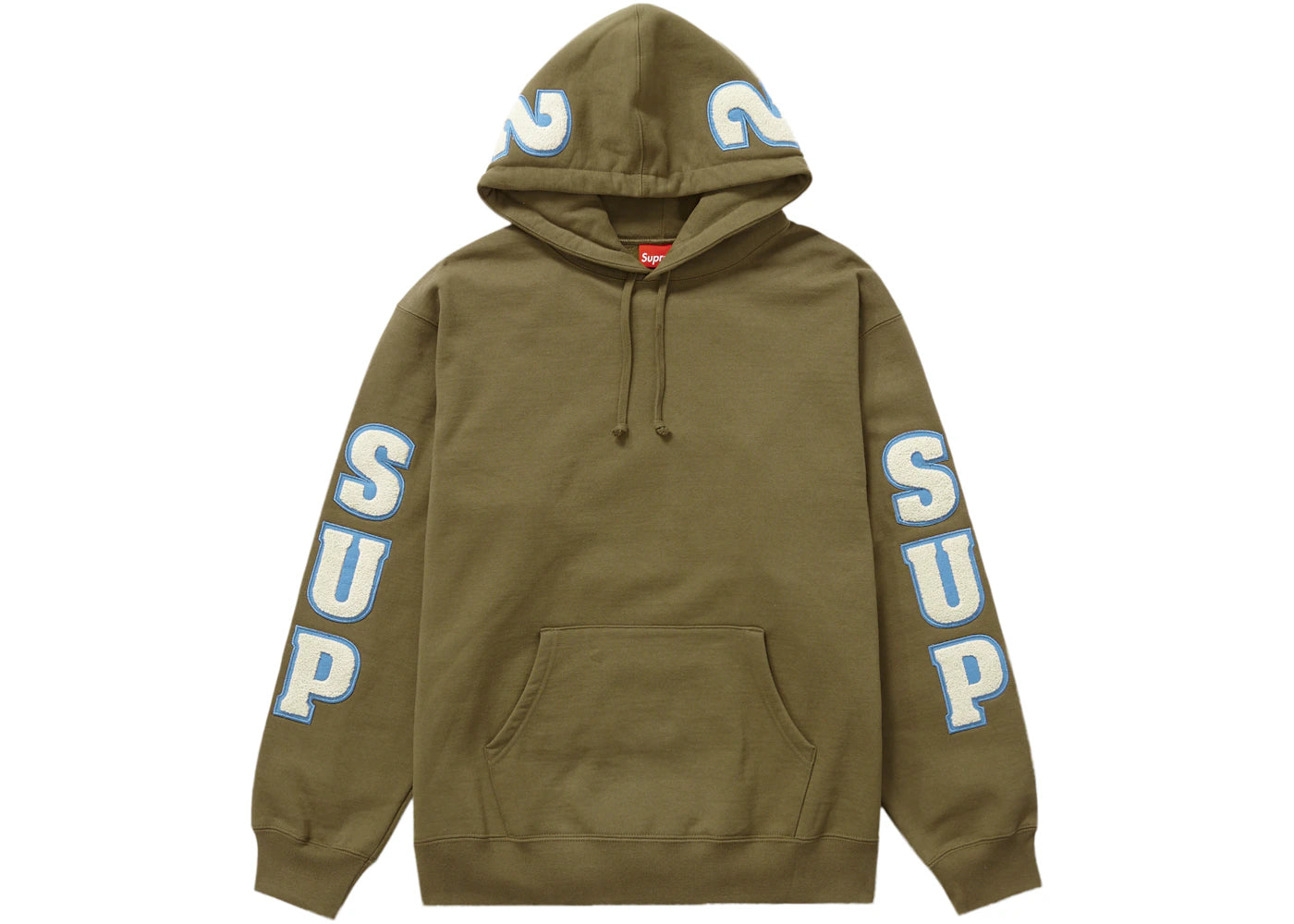 Supreme Chenille Hooded Sweatshirt Olive Brown