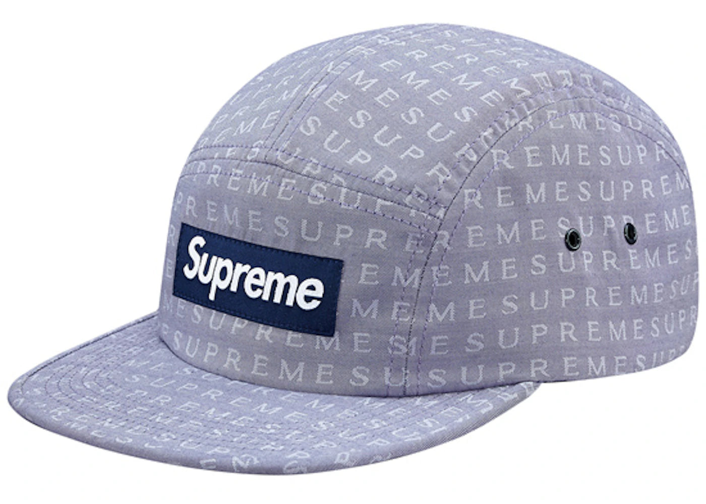 Supreme Text Jacquard Camp Cap Light Blue