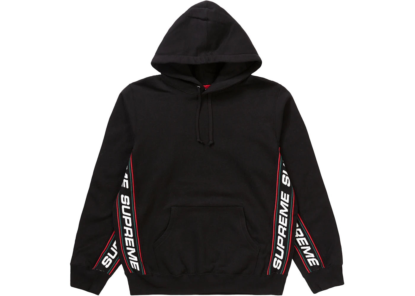 Supreme Text Rib Hooded Sweatshirt Black