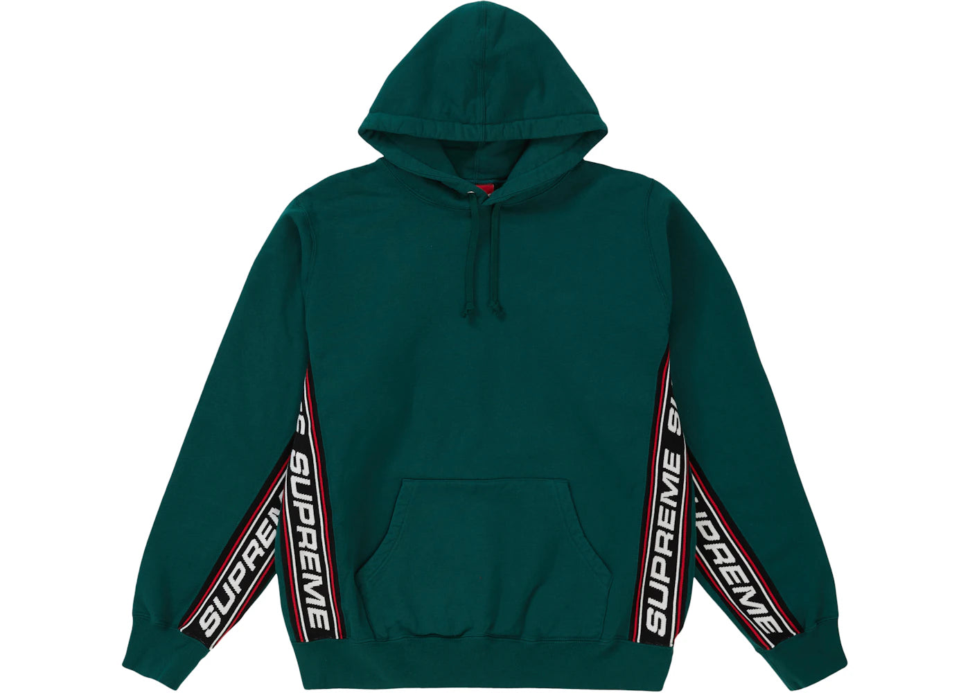 Supreme Text Rib Hooded Sweatshirt Dark Green