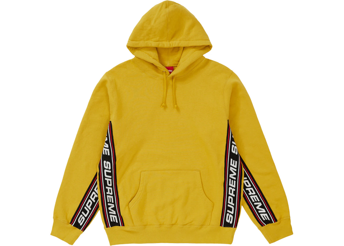 Supreme Text Rib Hooded Sweatshirt Mustard