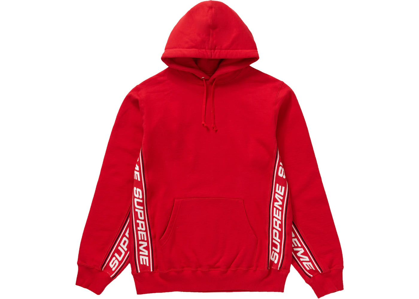 Supreme Text Rib Hooded Sweatshirt Red