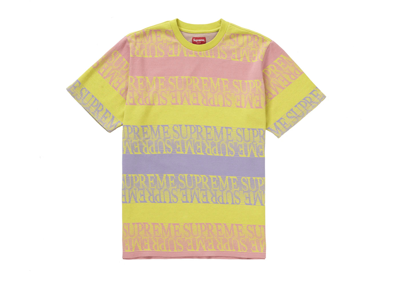 Supreme Text Stripe Jacquard S/S Top Yellow