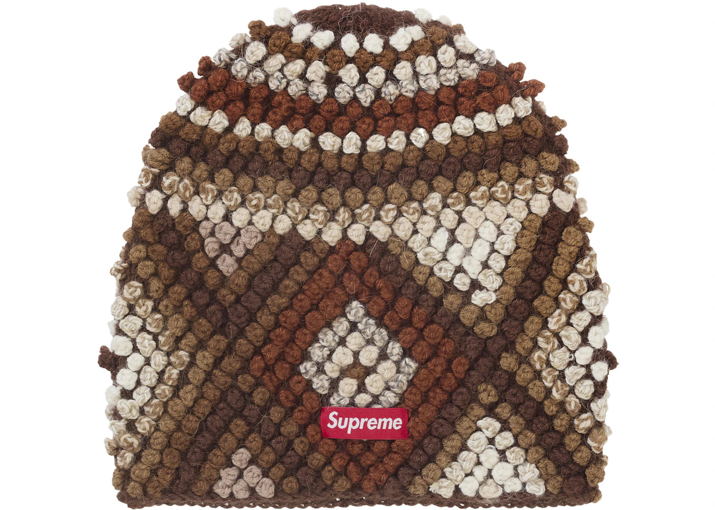 Supreme Textured Knit Beanie Brown