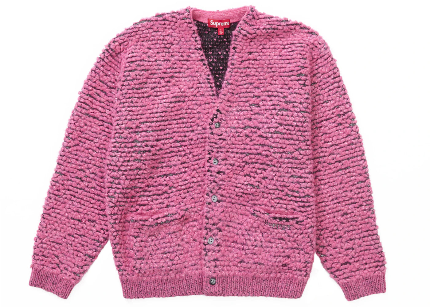 Supreme Textured Knotted Cardigan Pink