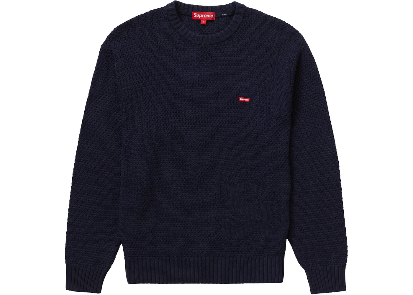 Supreme Textured Small Box Sweater Navy