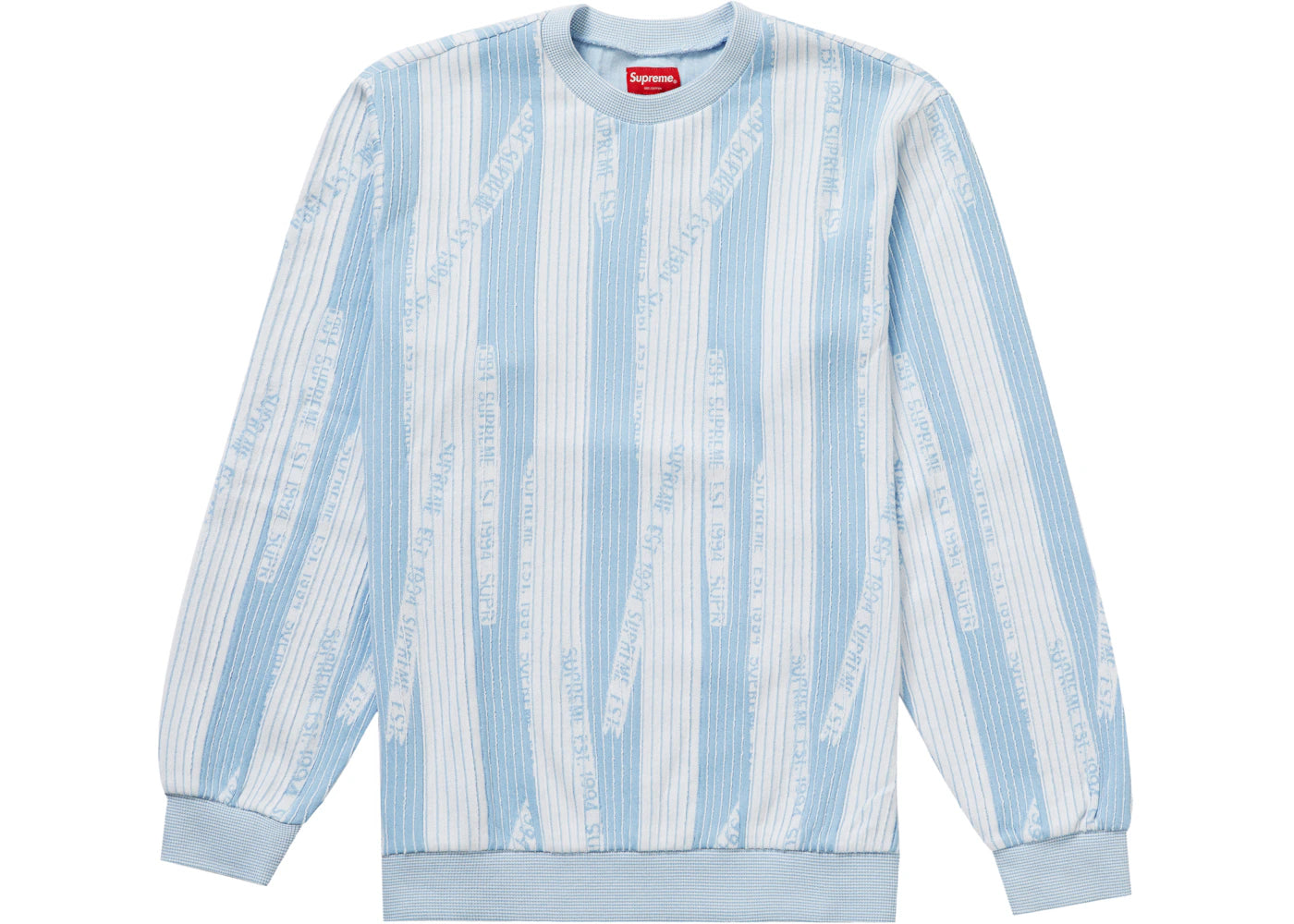 Supreme Textured Stripe Crewneck Light Blue