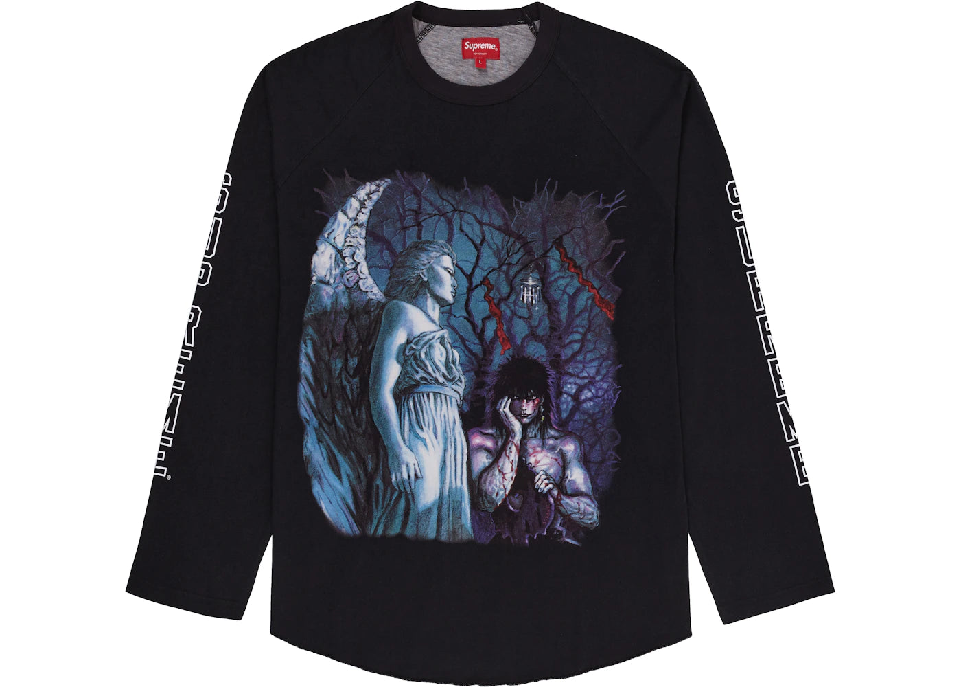 Supreme The Crow Raglan L/S Tee Black Graveyard