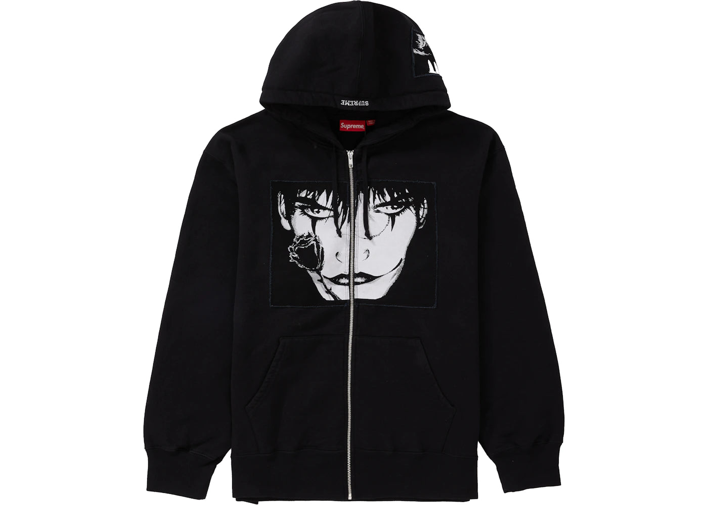 Supreme The Crow Zip Up Hooded Sweatshirt Black