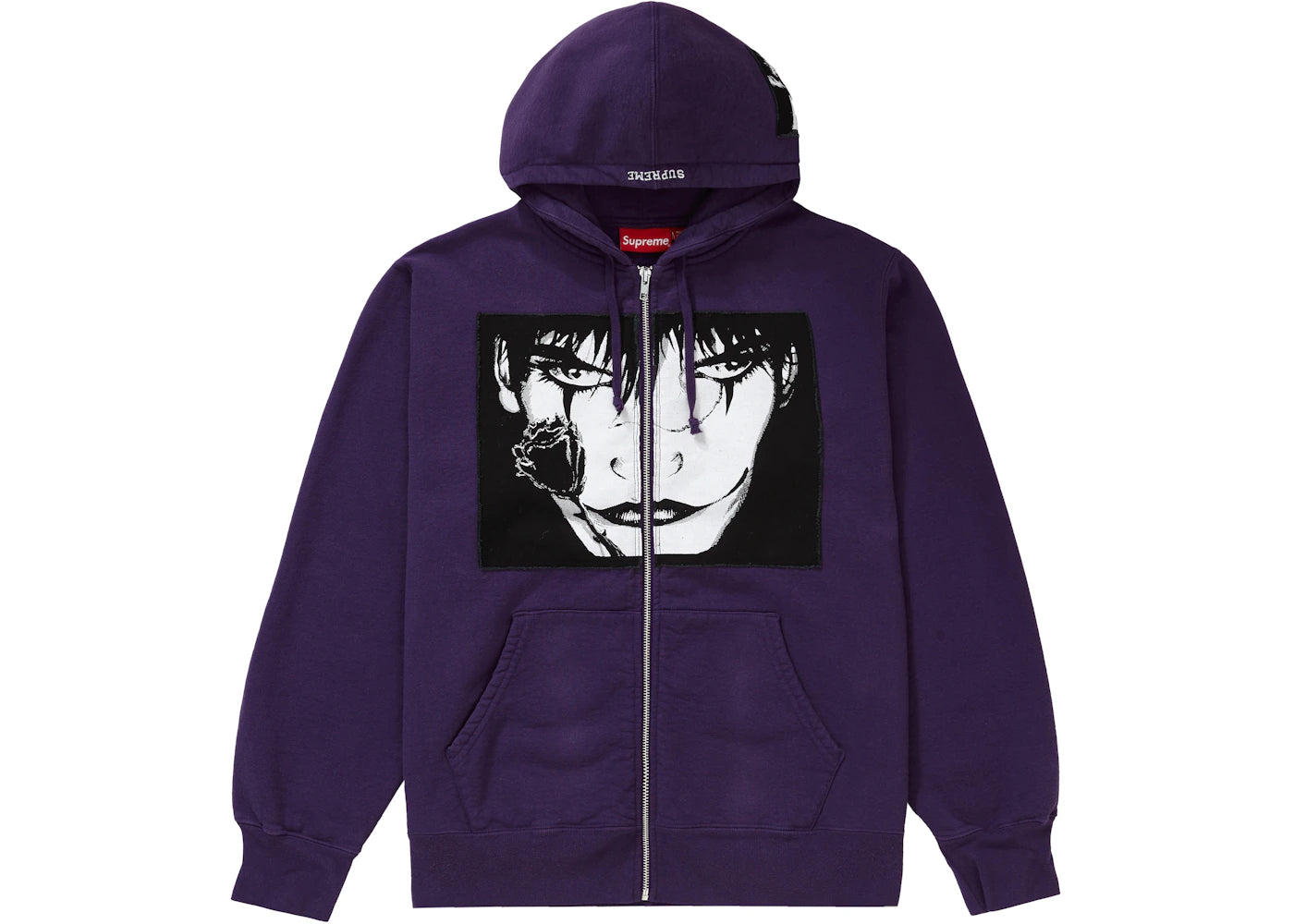Supreme The Crow Zip Up Hooded Sweatshirt Dusty Purple