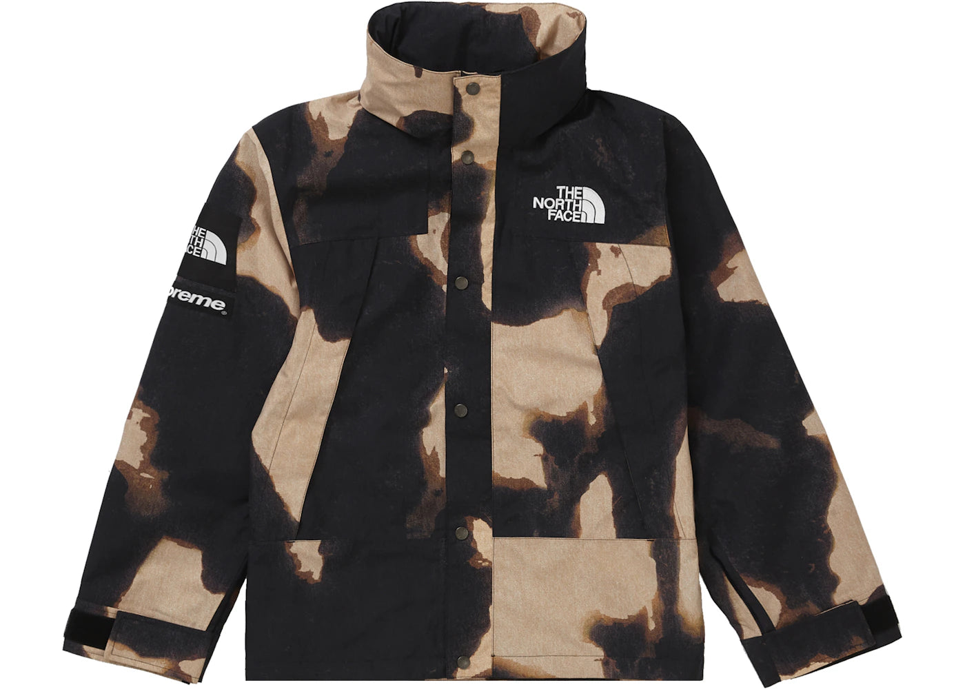 Supreme The North Face Bleached Denim Print Mountain Jacket Black