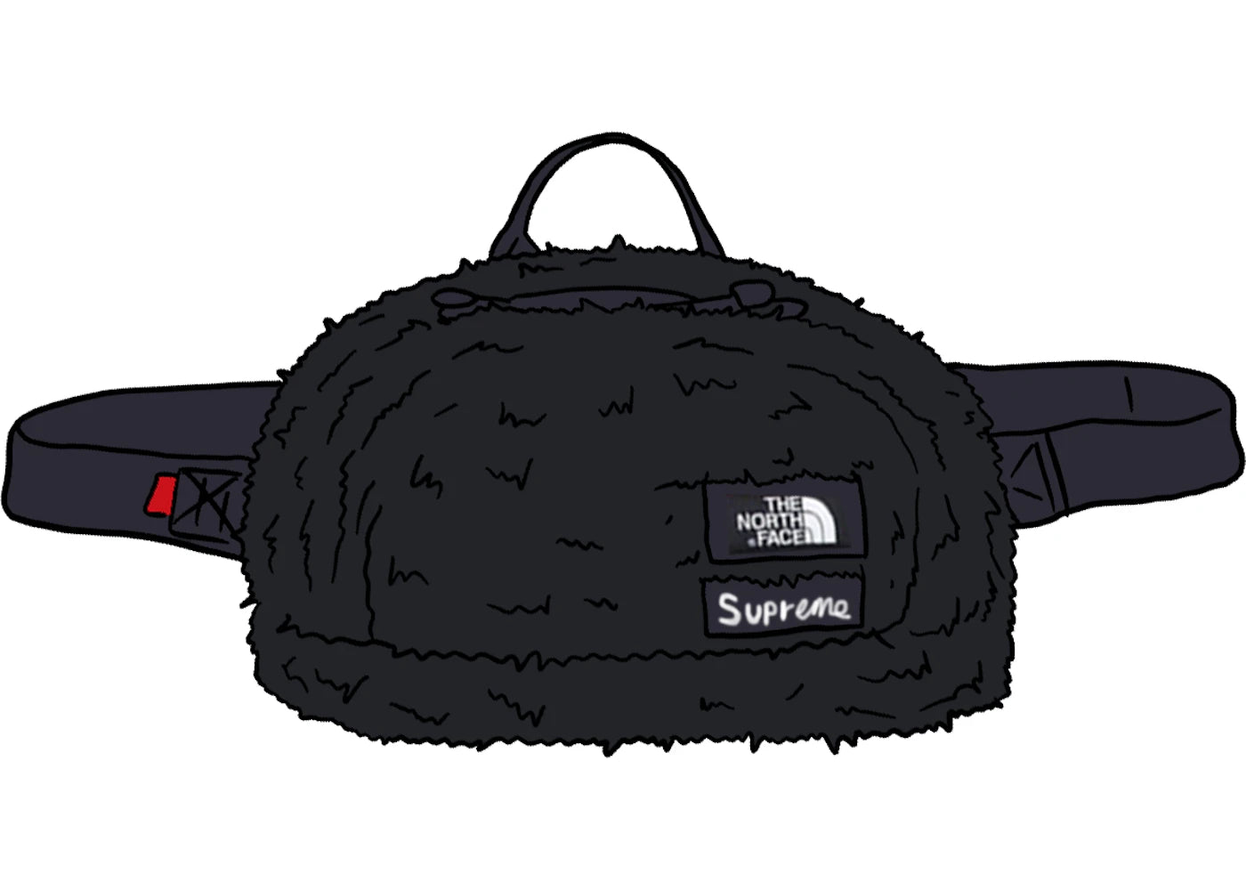 Supreme The North Face Faux Fur Waist Bag Black