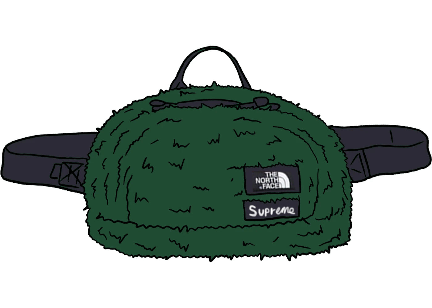 Supreme The North Face Faux Fur Waist Bag Green