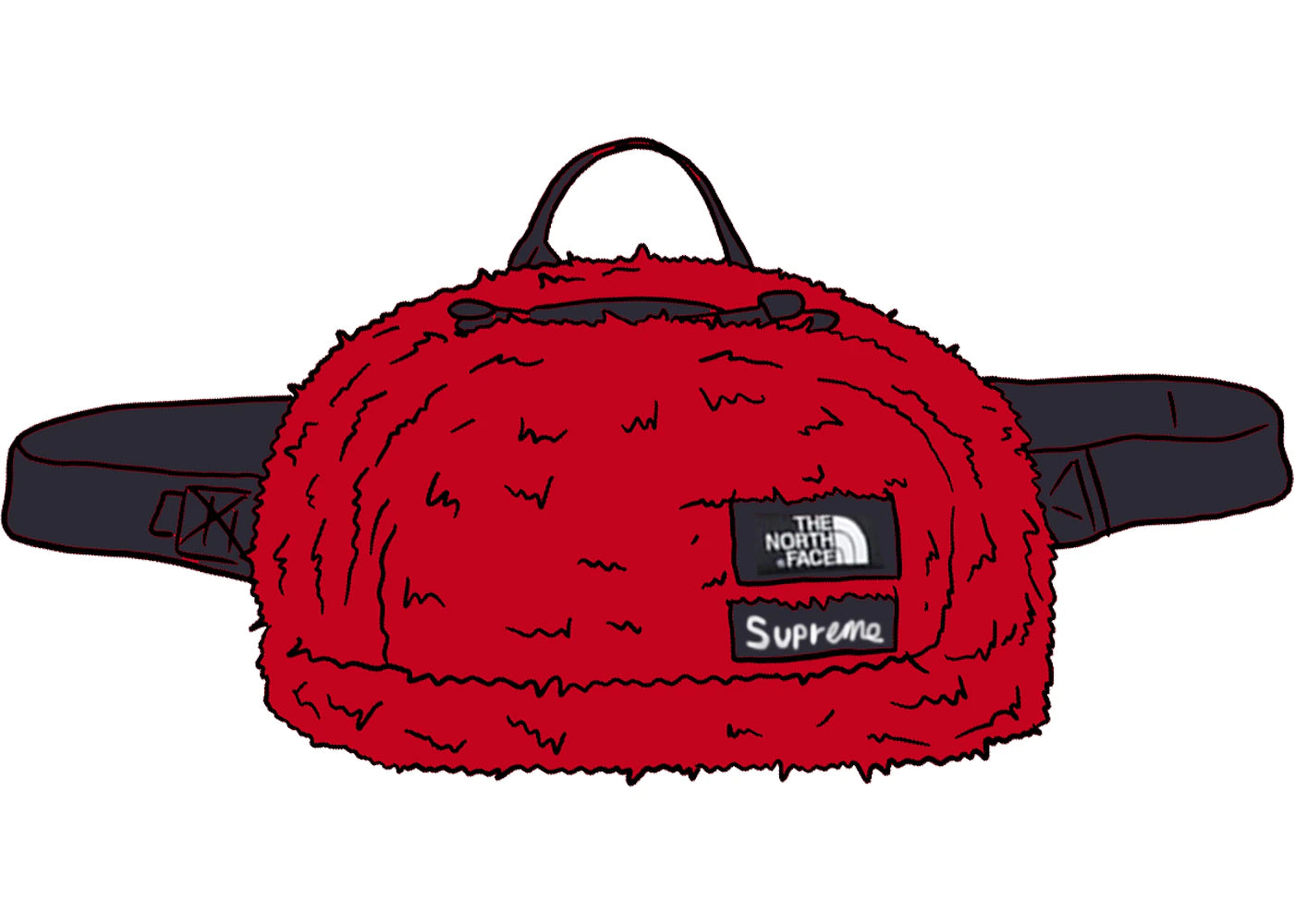 Supreme The North Face Faux Fur Waist Bag Red