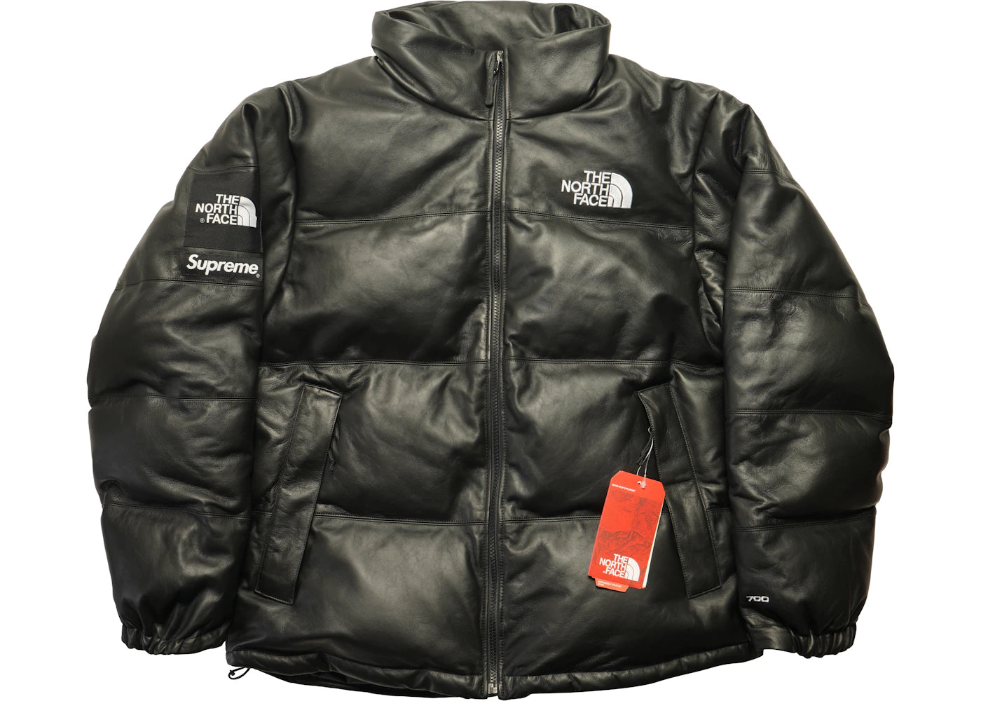 Supreme The North Face Leather Nuptse Jacket Black