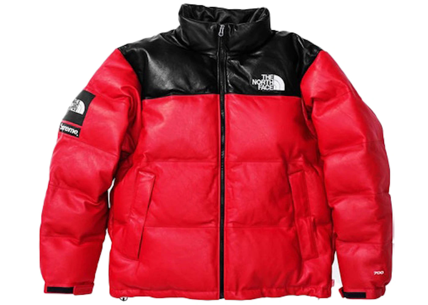 Supreme The North Face Leather Nuptse Jacket Red