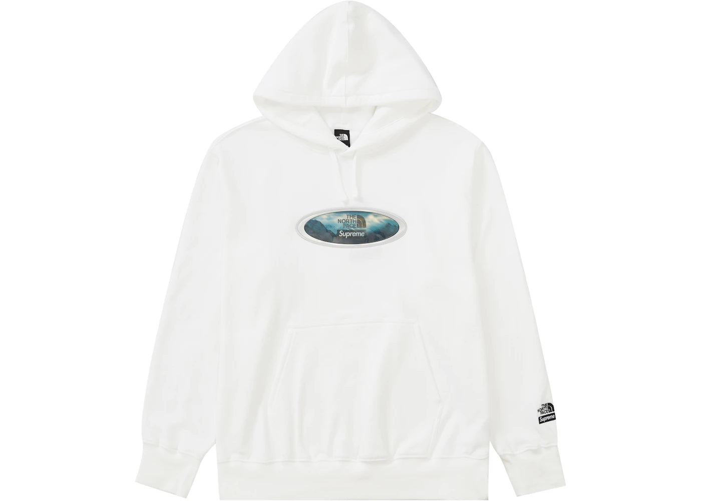 Supreme The North Face Lenticular Mountains Hooded Sweatshirt White