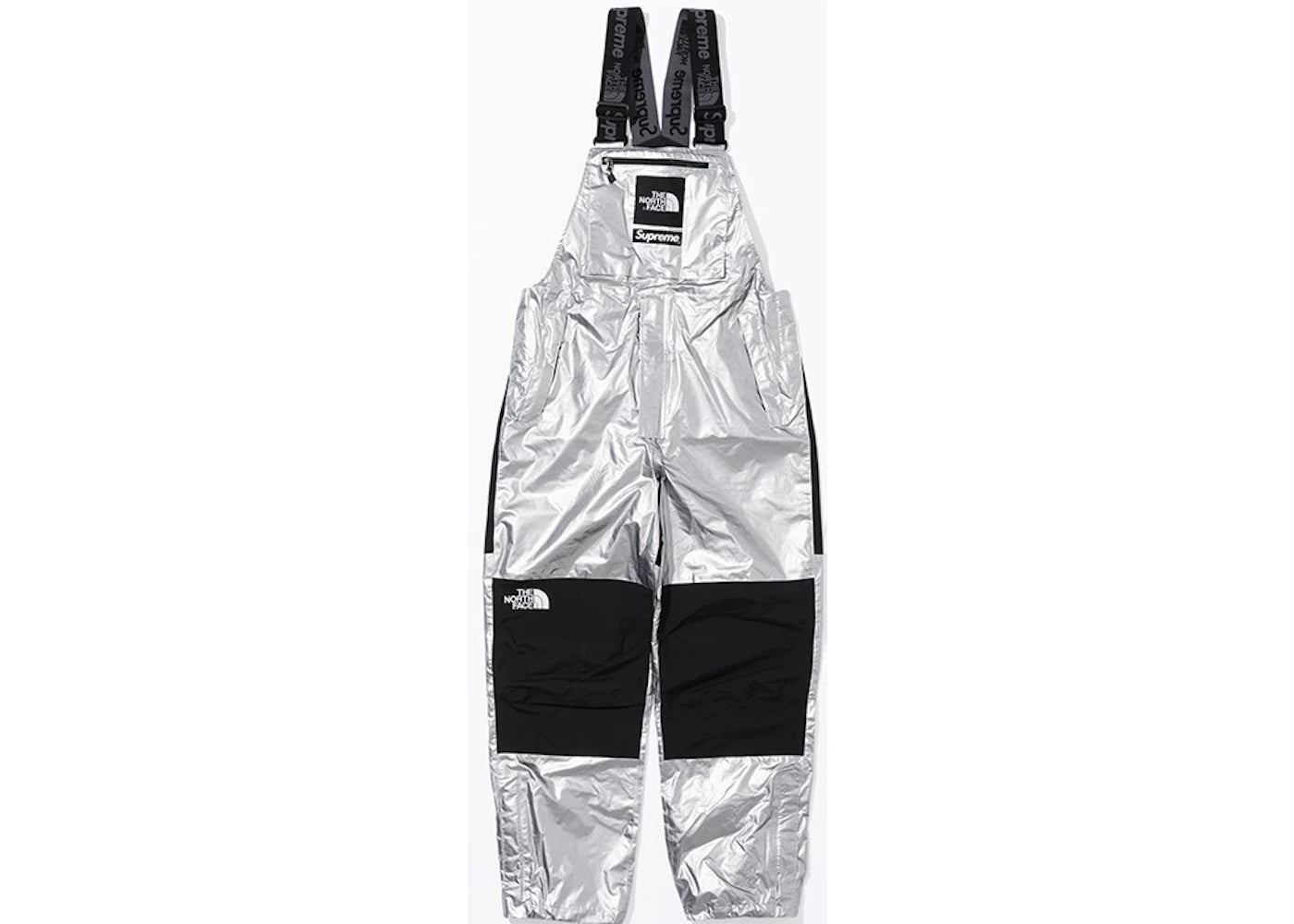Supreme The North Face Metallic Mountain Bib Pants Silver