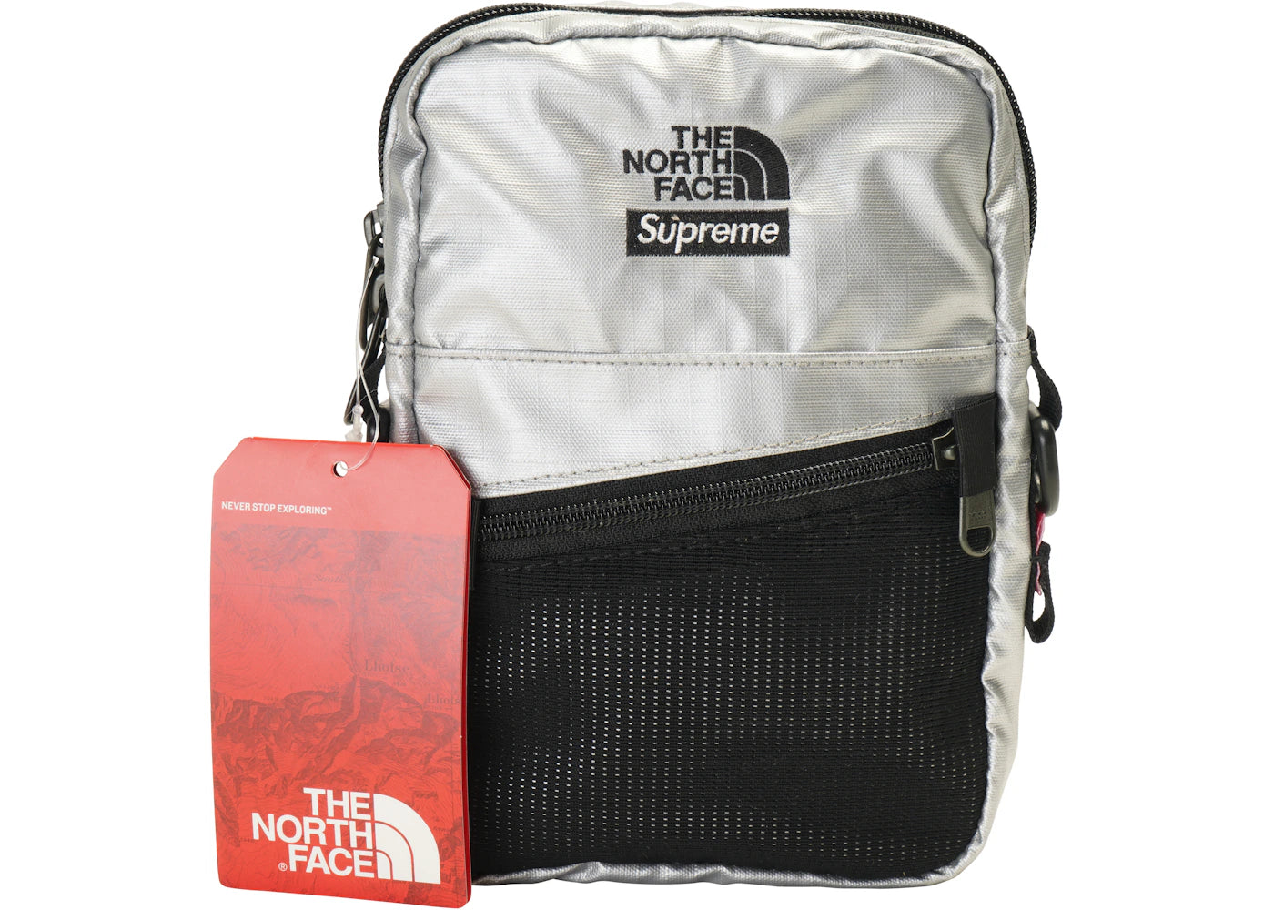 Supreme The North Face Metallic Shoulder Bag Silver