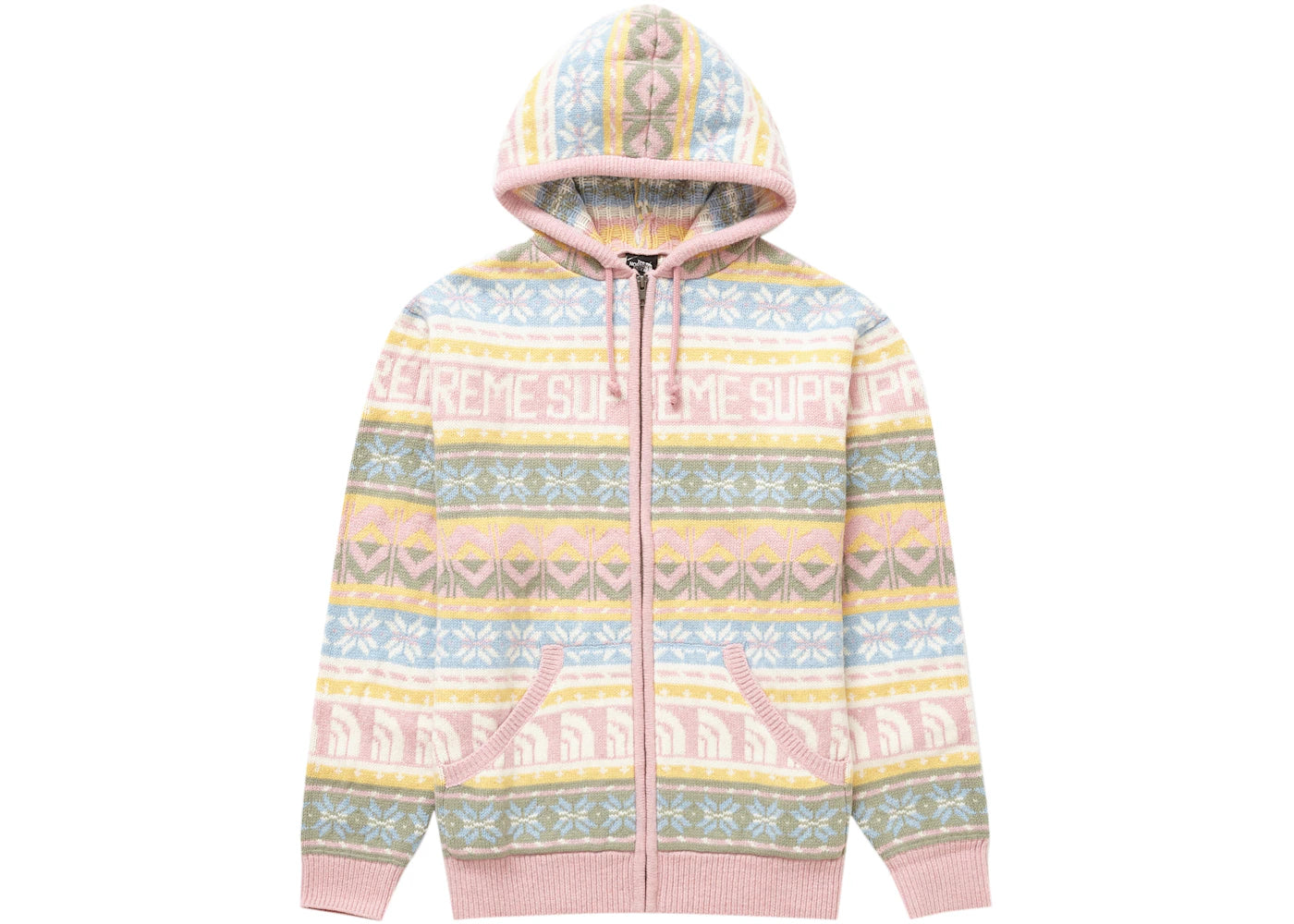 Supreme The North Face Zip Up Hooded Sweater Pink