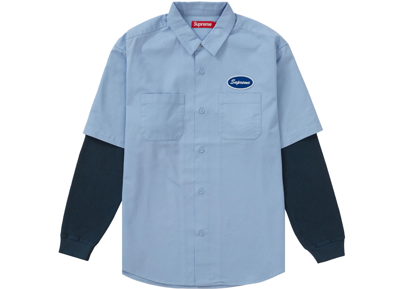 Supreme Thermal Sleeve Work Shirt Light Blue