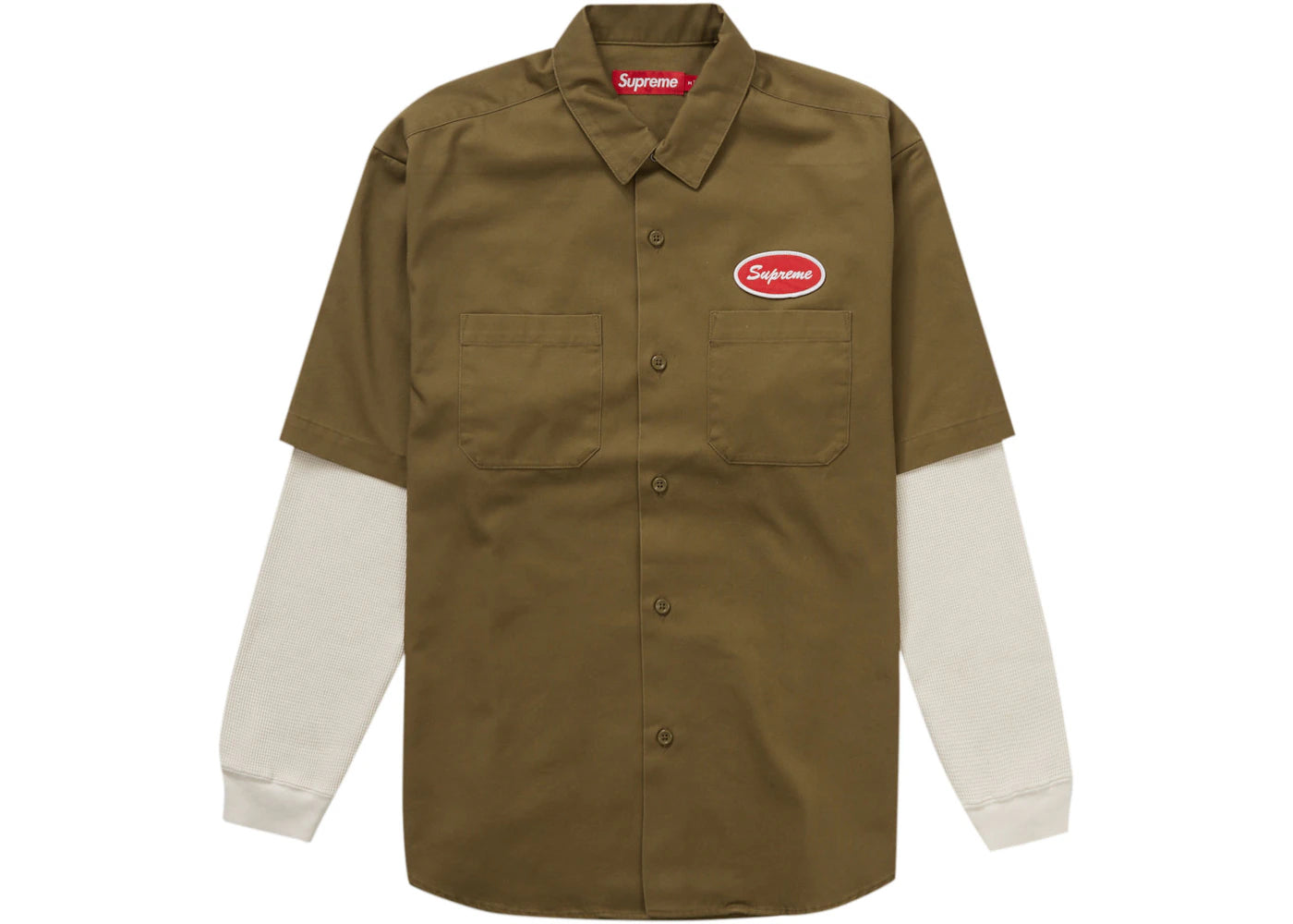 Supreme Thermal Sleeve Work Shirt Olive
