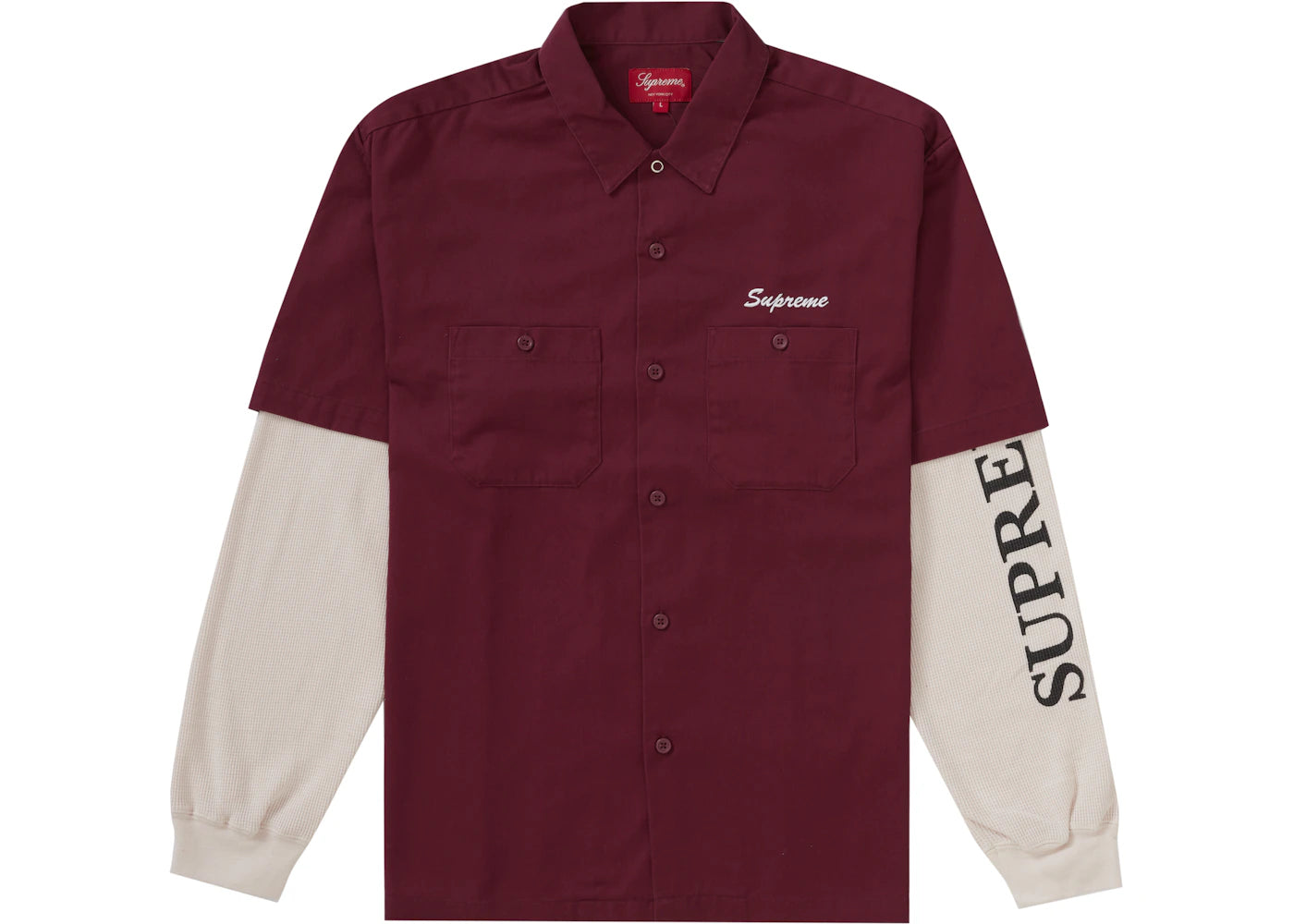 Supreme Thermal Work Shirt Dusty Maroon