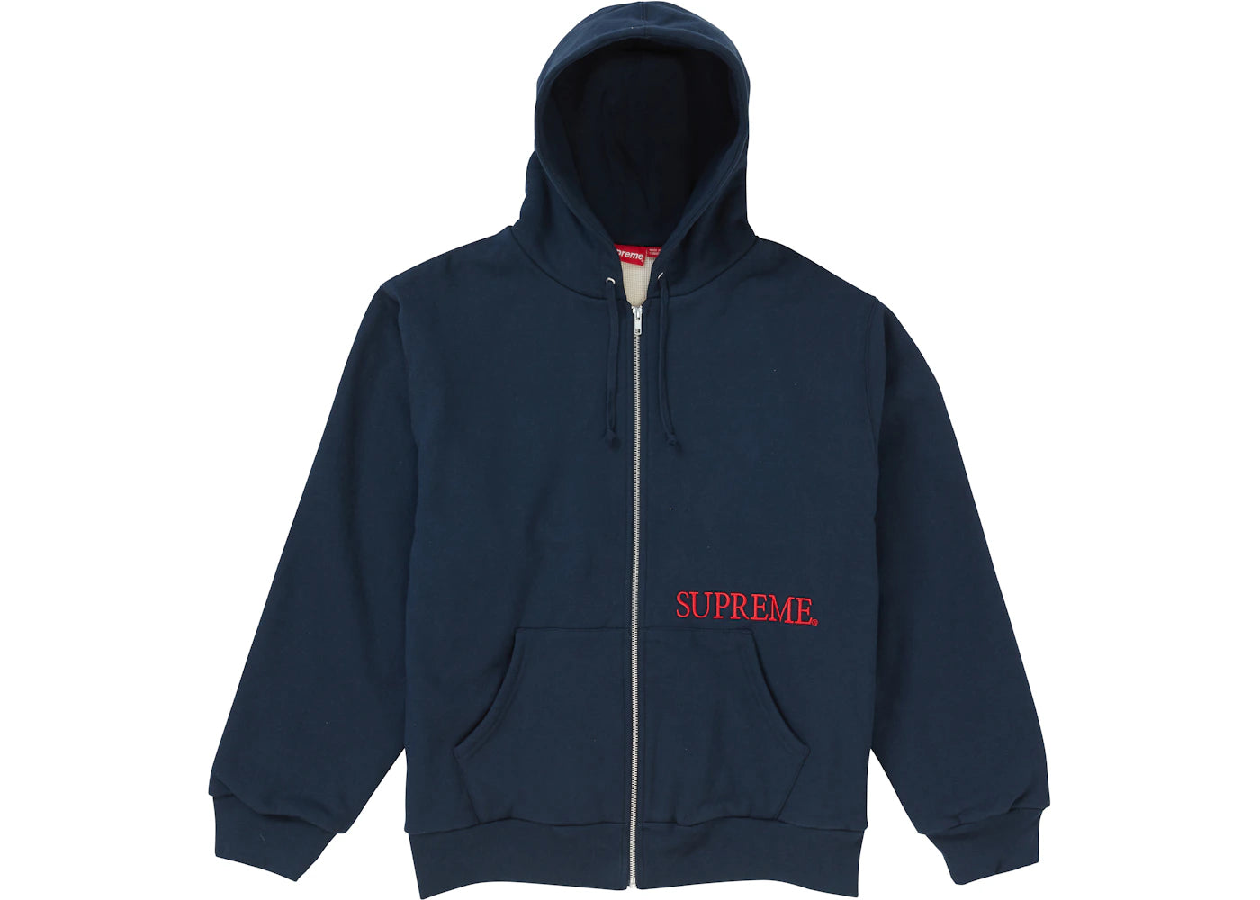 Supreme Thermal Zip Up Hooded Sweatshirt Navy