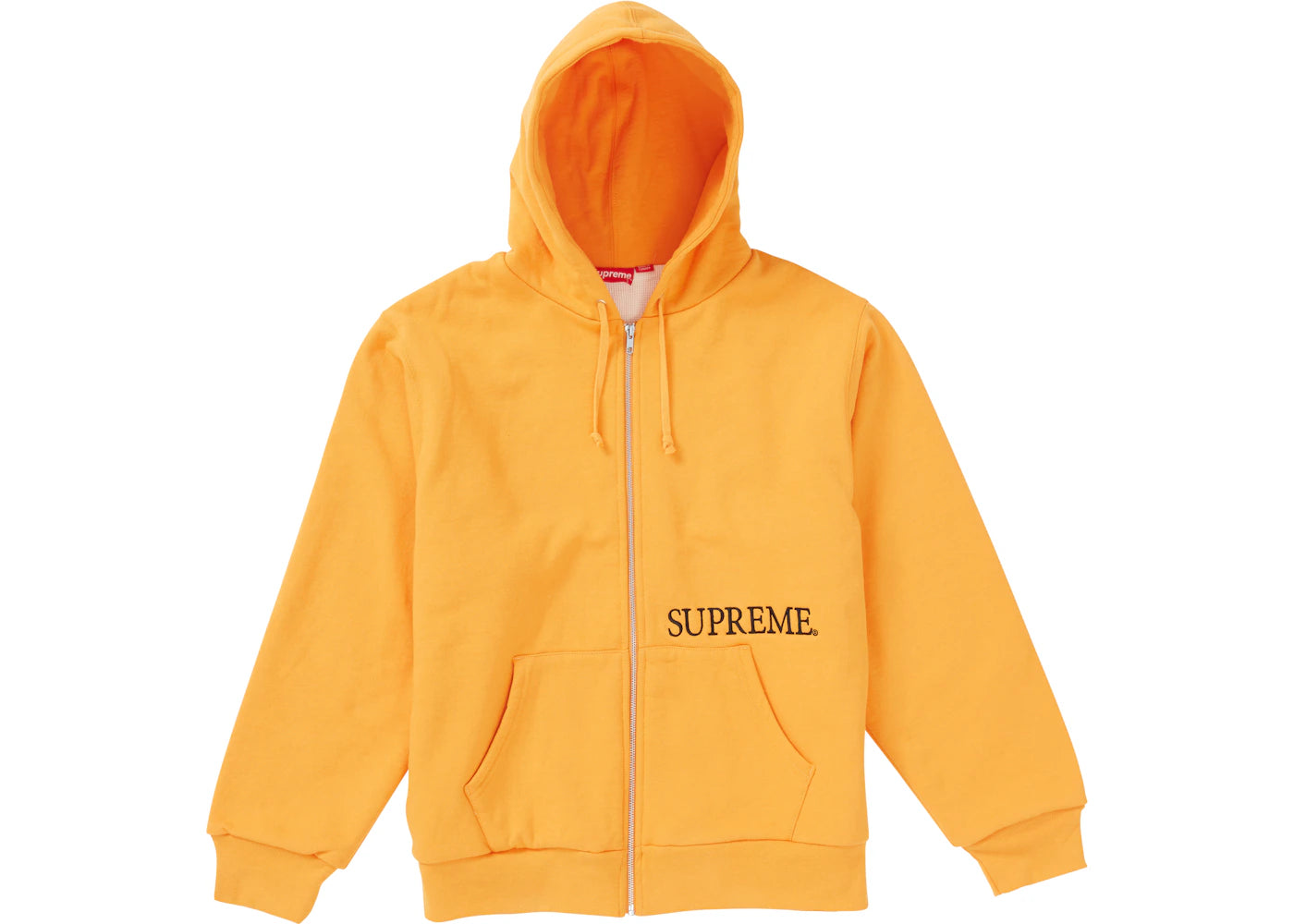 Supreme Thermal Zip Up Hooded Sweatshirt Tangerine