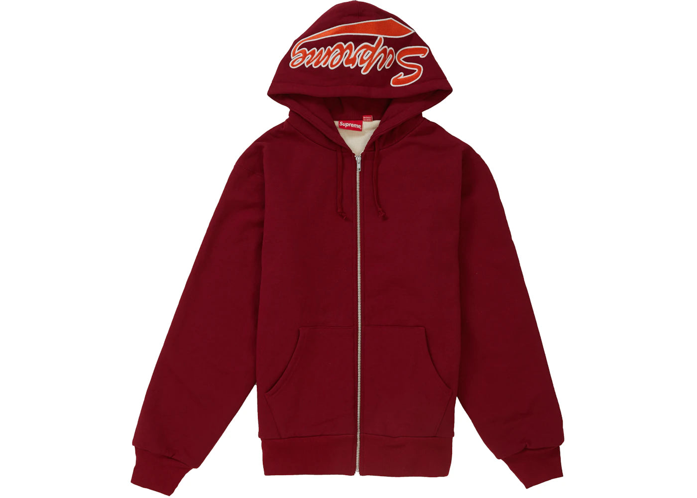 Supreme Thermal Zip Up Sweatshirt Cardinal