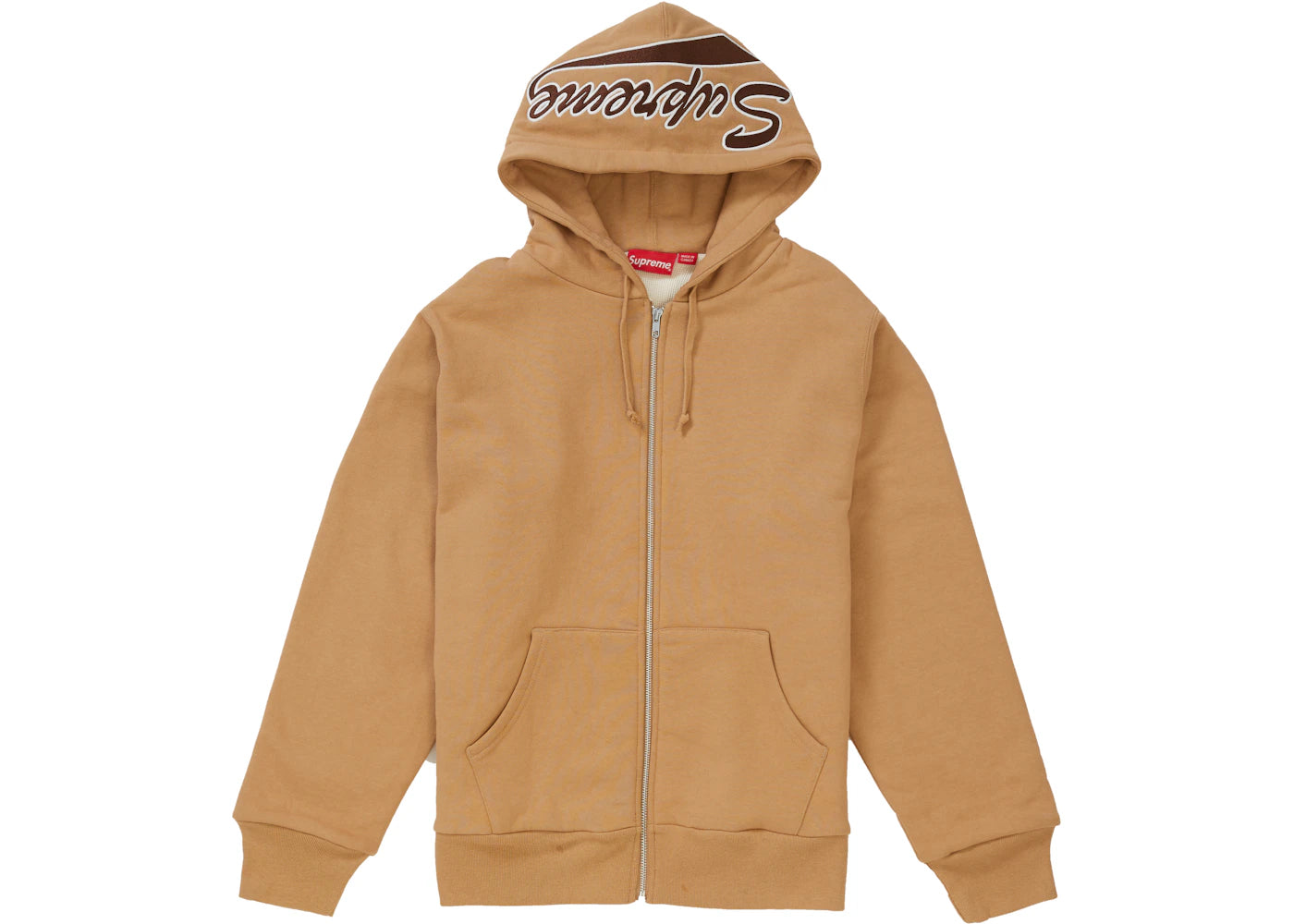 Supreme Thermal Zip Up Sweatshirt Light Brown