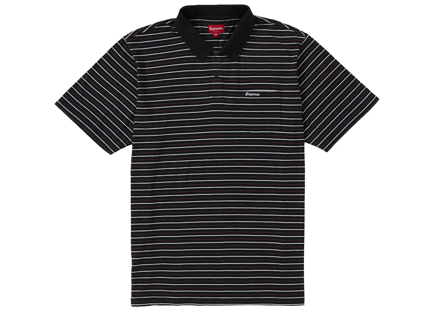 Supreme Thin Stripe Polo Black