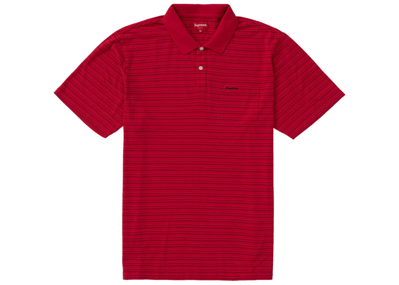 Supreme Thin Stripe Polo Fuchsia