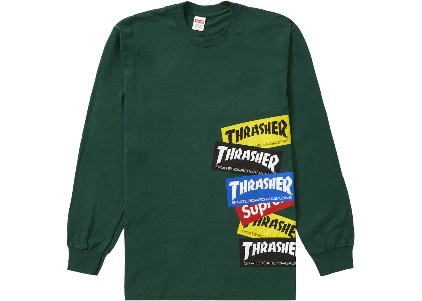 Supreme Thrasher Multi Logo L/S Tee Dark Green
