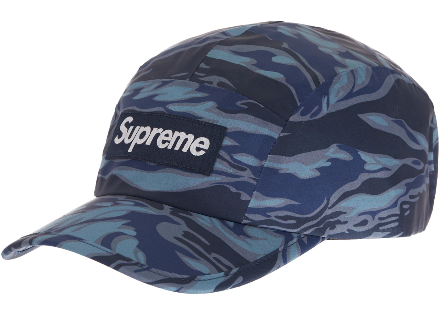 Supreme Tiger Camo Reflective Camp Cap Blue
