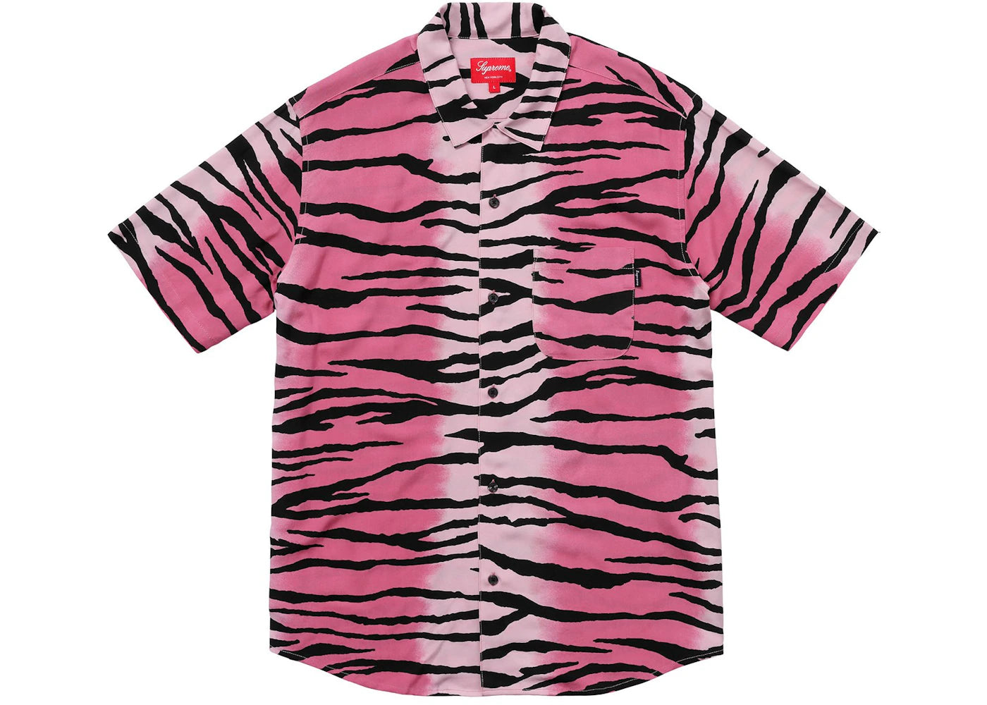 Supreme Tiger Stripe Rayon Shirt Magenta