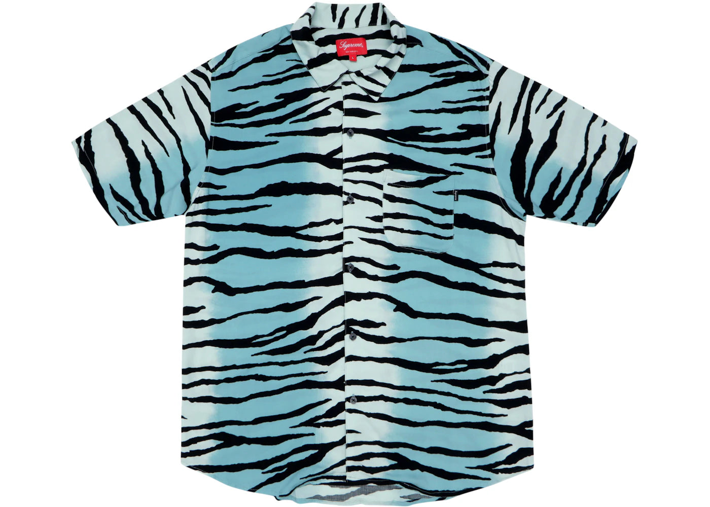 Supreme Tiger Stripe Rayon Shirt Teal