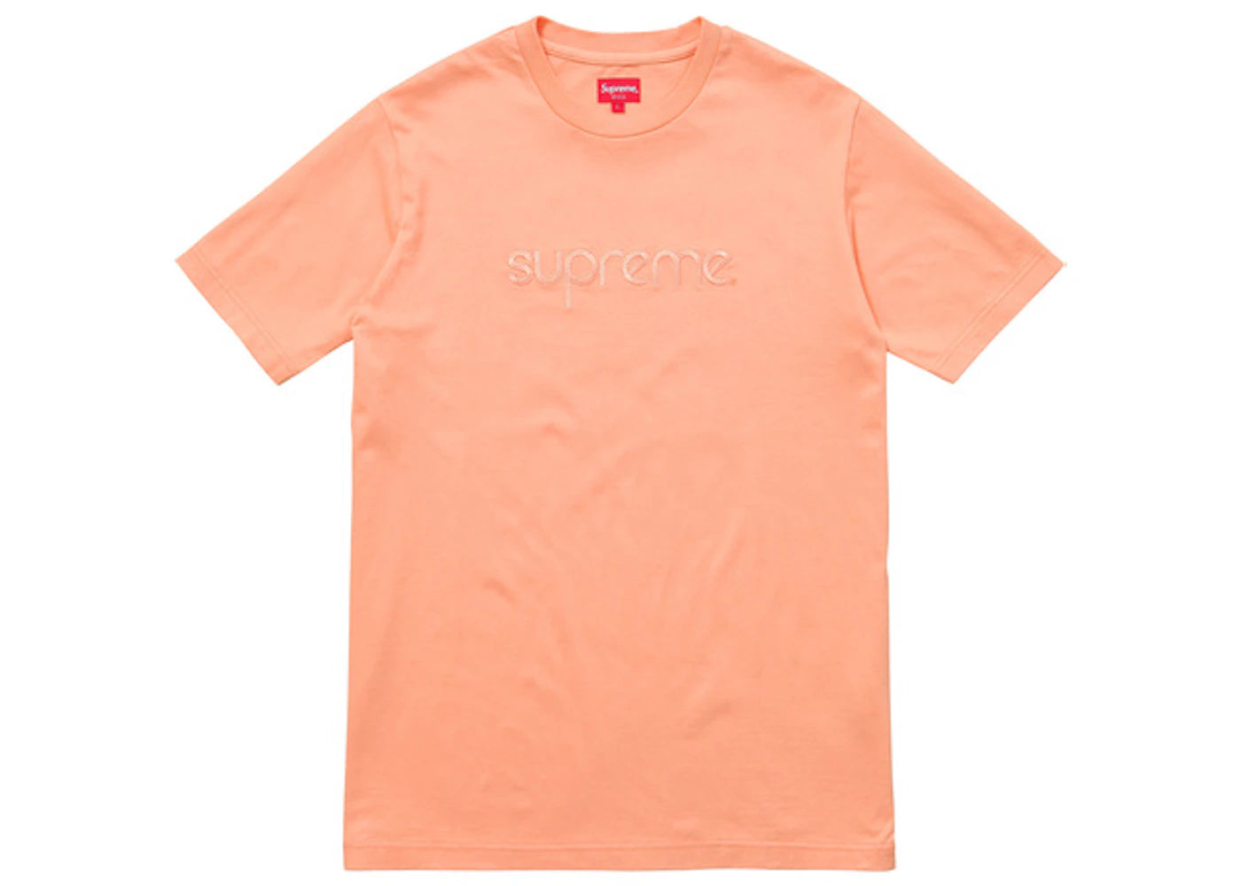 Supreme Tonal Embroidered Tee Peach
