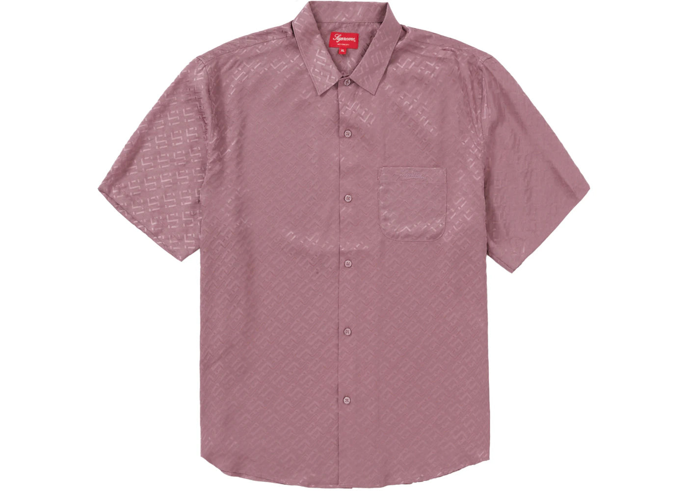 Supreme Tonal Monogram Silk S/S Shirt Dusty Purple
