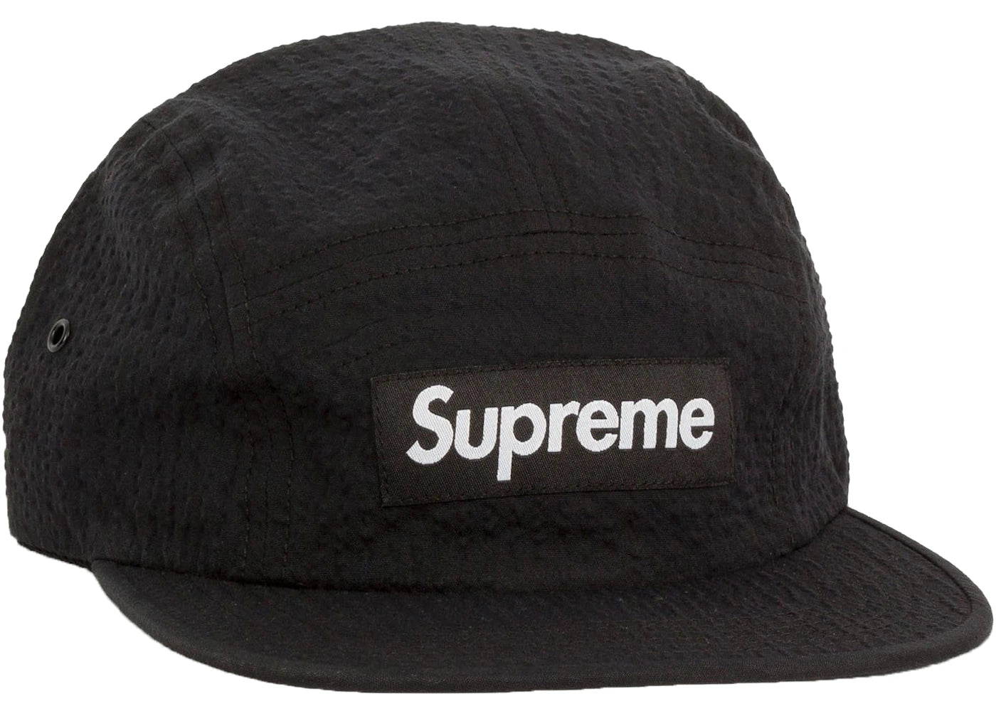 Supreme Tonal Seersucker Camp Cap Black